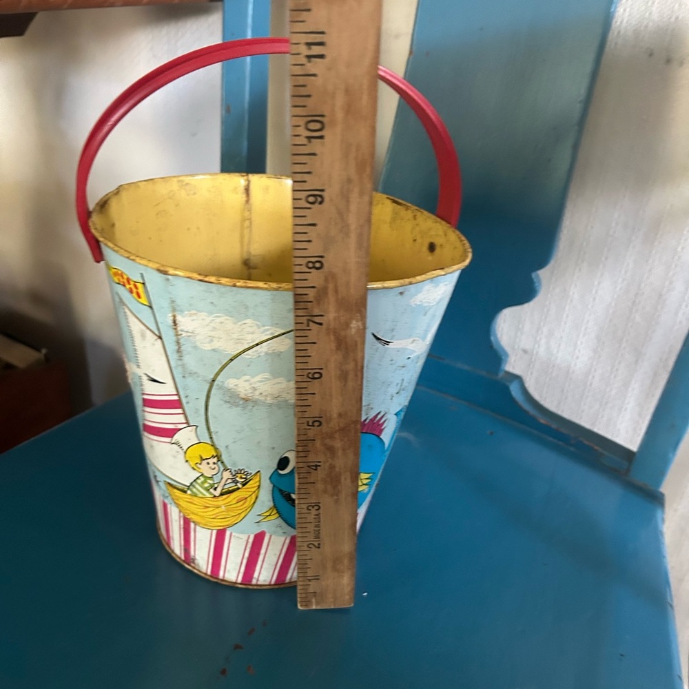 Vintage 1960'S J. CHEIN TIN LITHO SAND PAIL - Picture 9 of 9